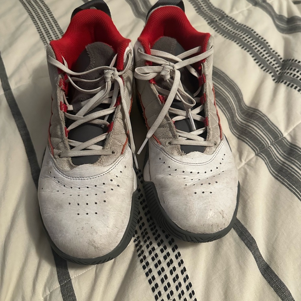 Jordan Red and White Sneakers